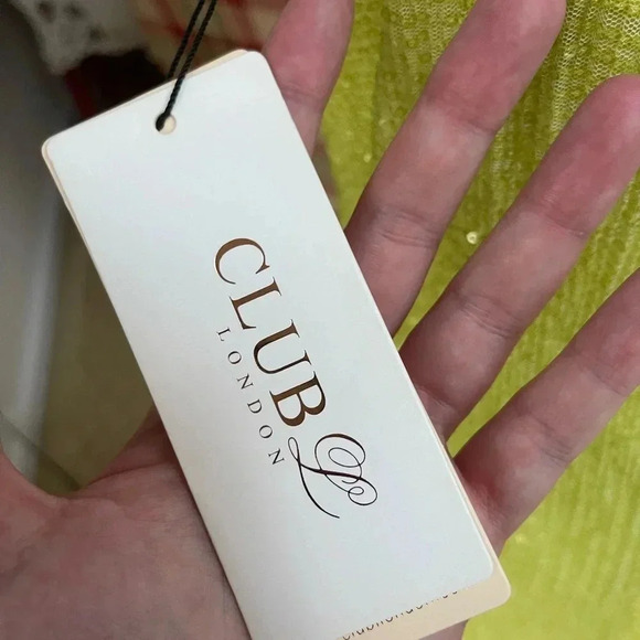 Club L London sequin cowl neck mini dress in lime - Picture 12 of 16